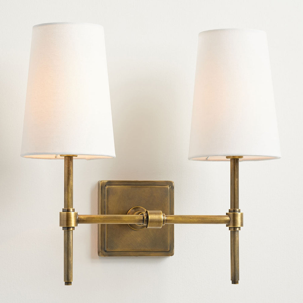 Vicarara Vintage Industrial Messing-Stoff-Wandleuchte