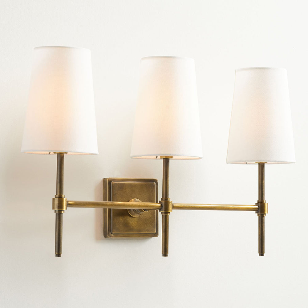 Vicarara Vintage Industrial Messing-Stoff-Wandleuchte