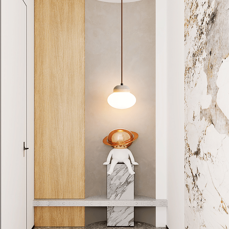 Sora Pendelleuchte in Kieselsteinform