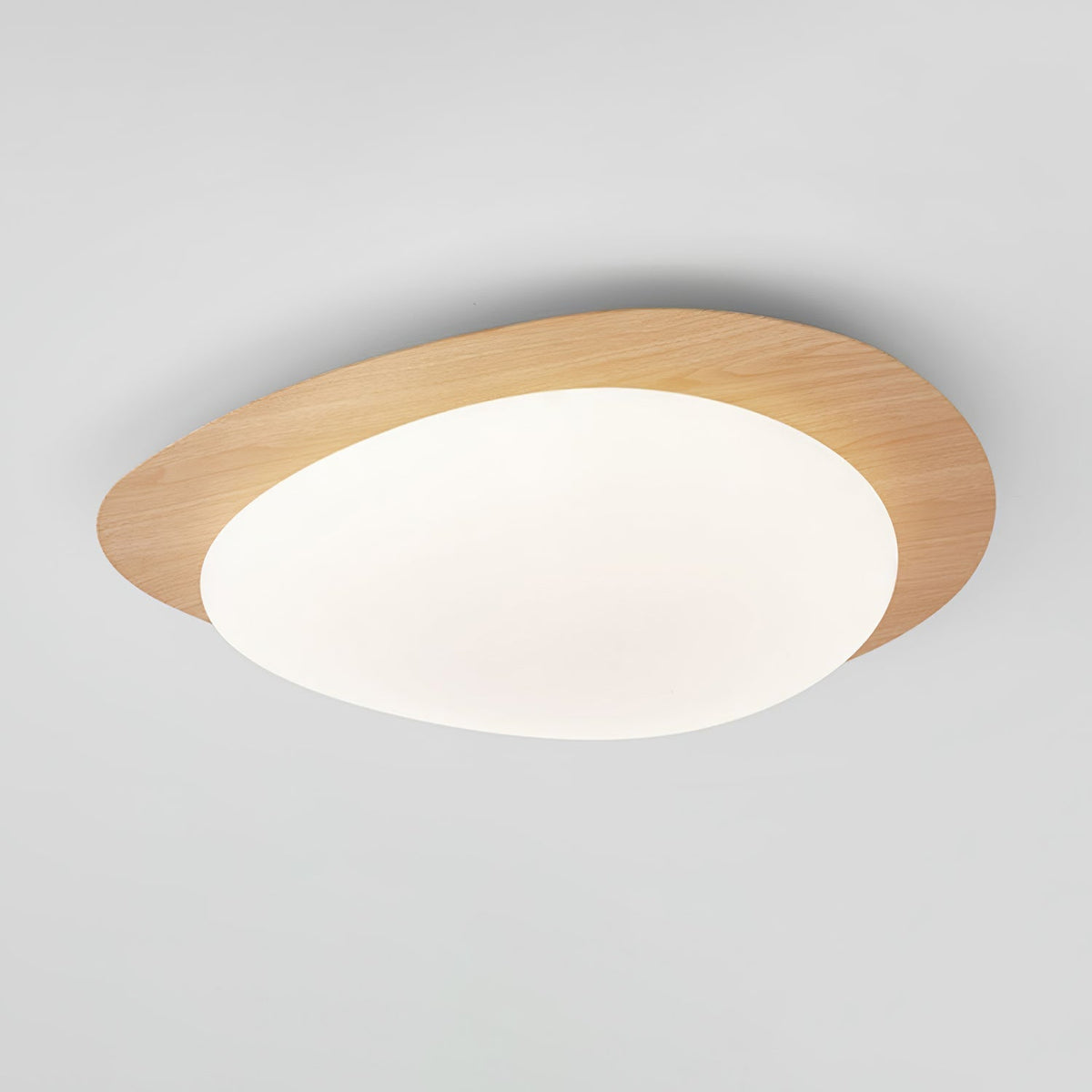 Sylenia Deckenleuchte Pebble Walnuss Holzmasse Acryl LED