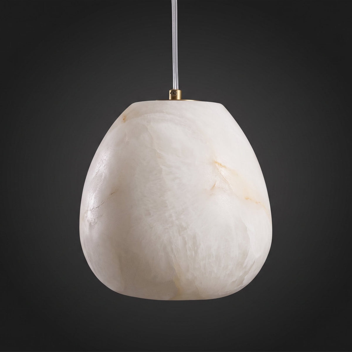 Nivisaya Pendelleuchte in Kieselsteinform aus Alabaster