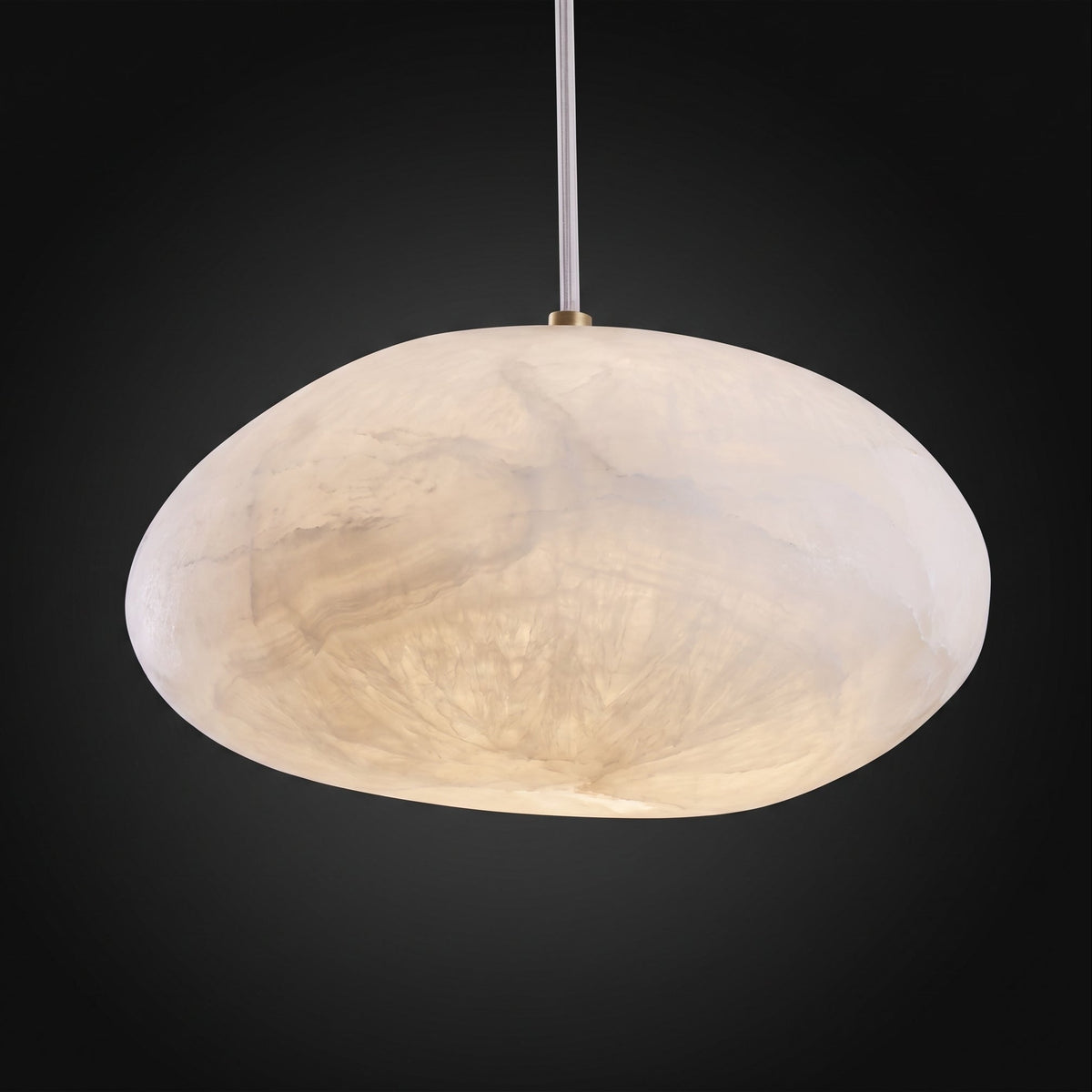 Nivisaya Pendelleuchte in Kieselsteinform aus Alabaster