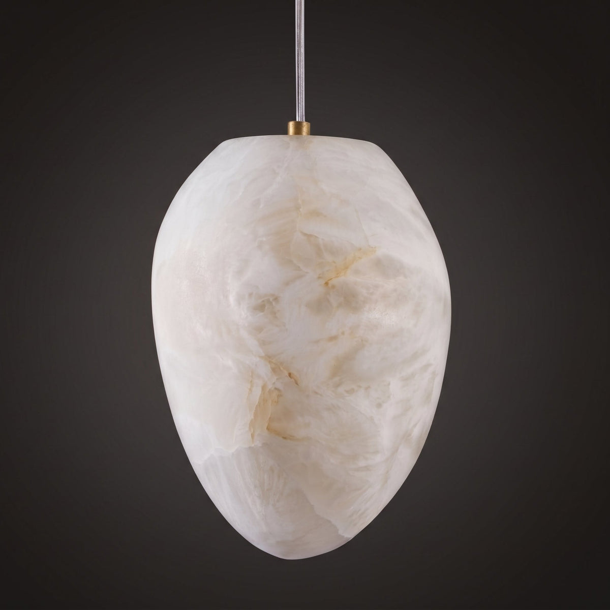 Nivisaya Pendelleuchte in Kieselsteinform aus Alabaster
