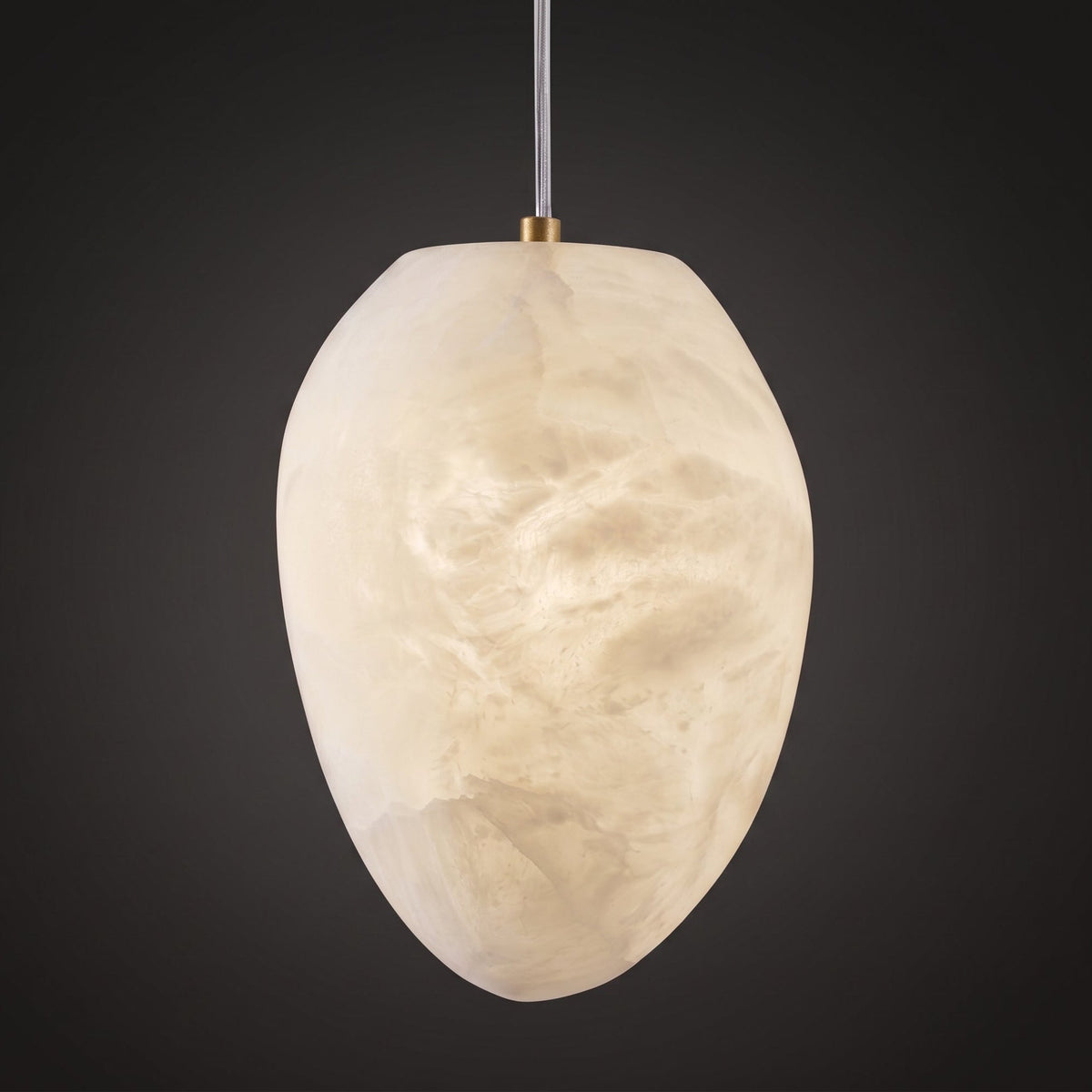 Nivisaya Pendelleuchte in Kieselsteinform aus Alabaster