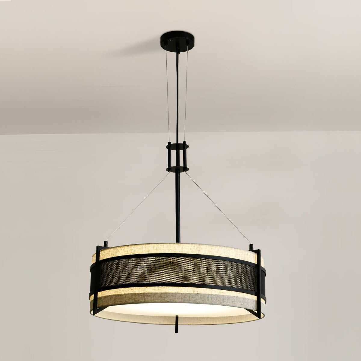 Rivanora Kronleuchter Pedesina Schwarz Mesh LED