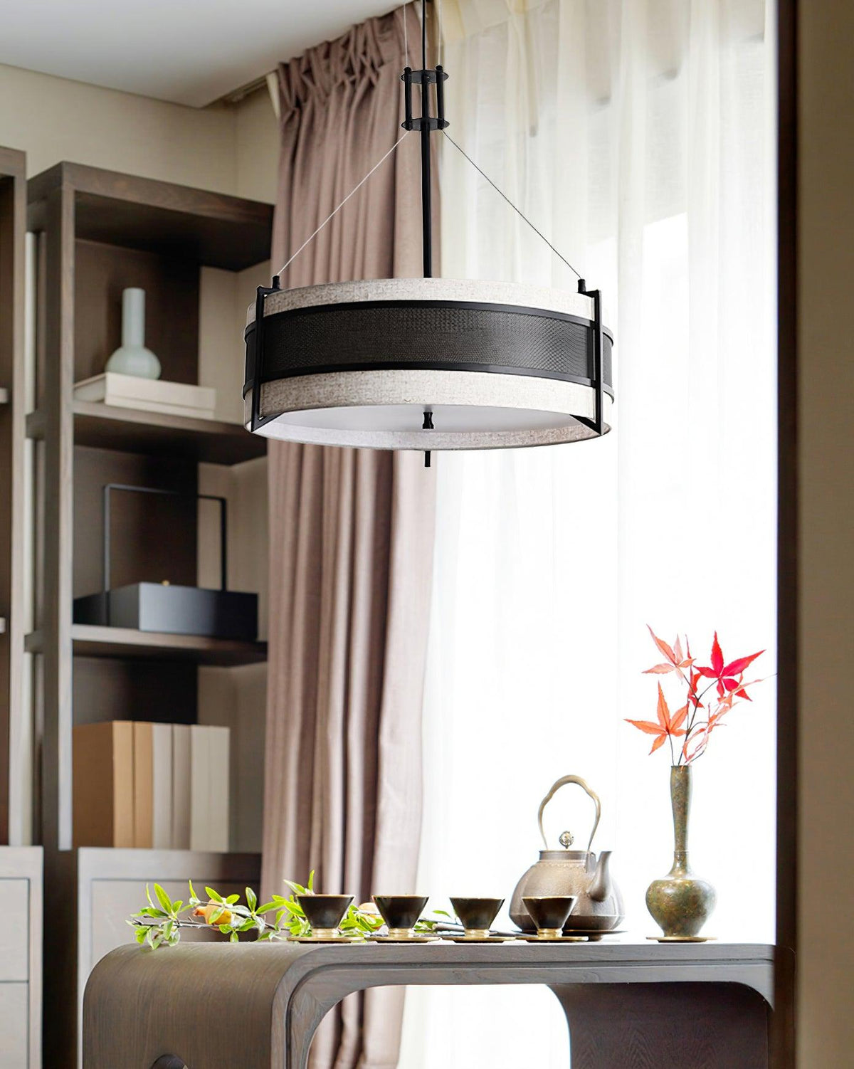 Rivanora Kronleuchter Pedesina Schwarz Mesh LED