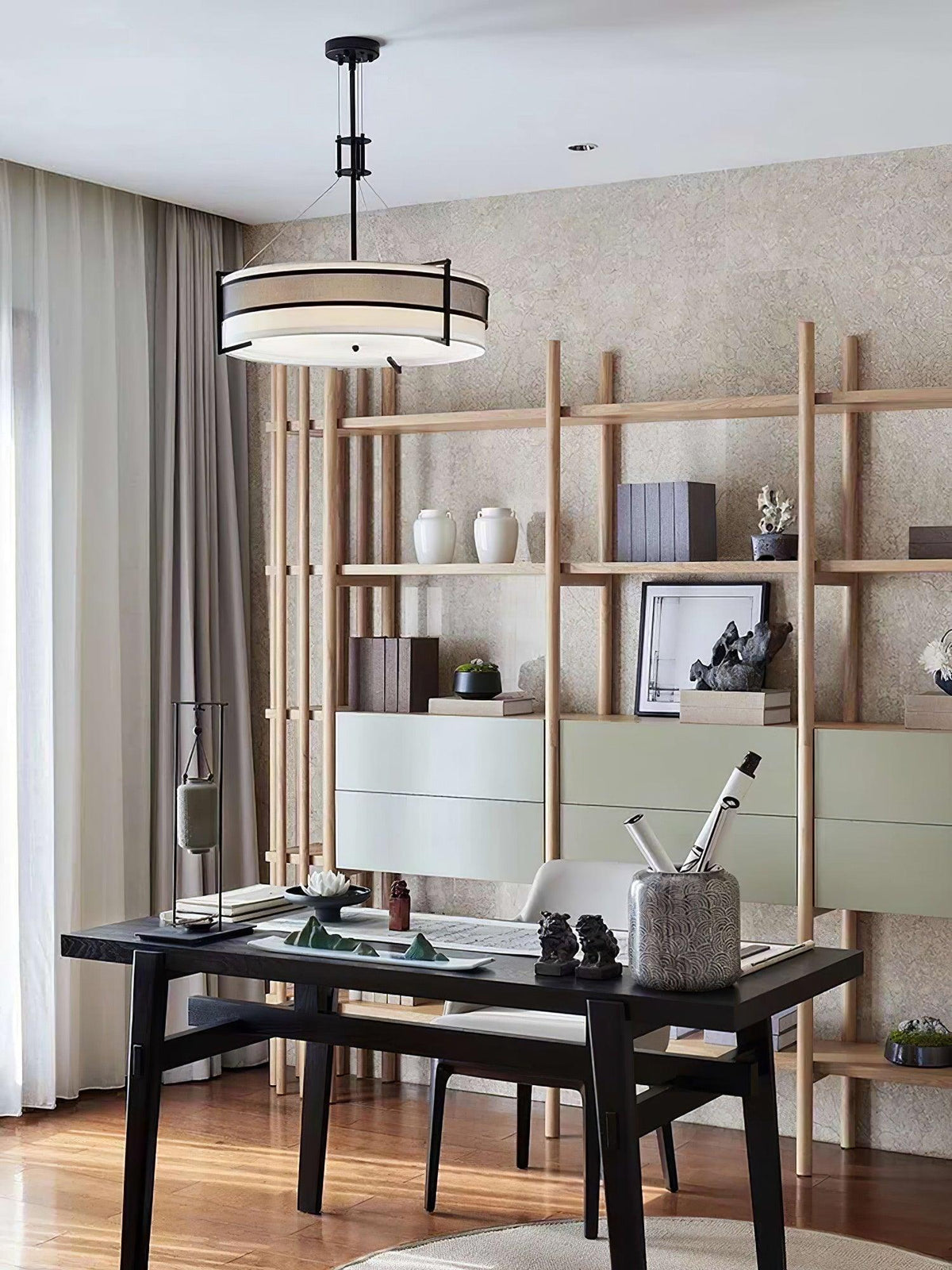 Rivanora Kronleuchter Pedesina Schwarz Mesh LED