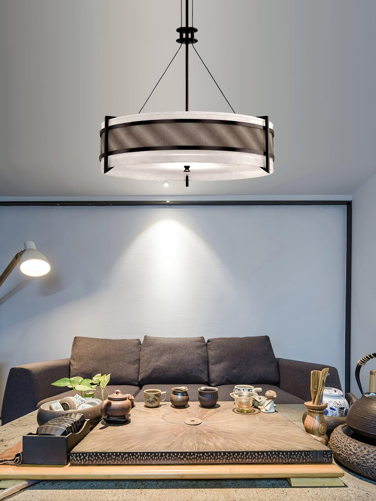 Rivanora Kronleuchter Pedesina Schwarz Mesh LED