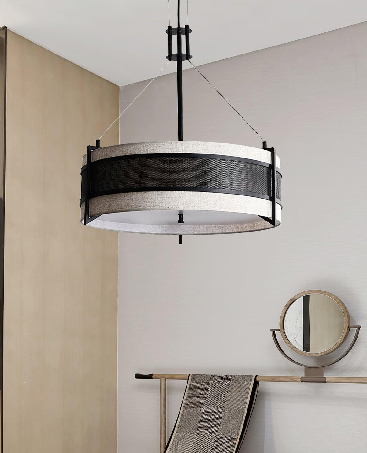 Rivanora Kronleuchter Pedesina Schwarz Mesh LED