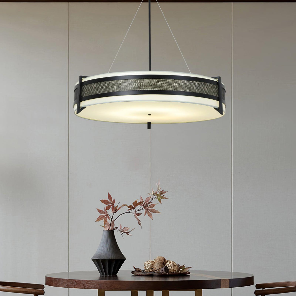 Rivanora Kronleuchter Pedesina Schwarz Mesh LED
