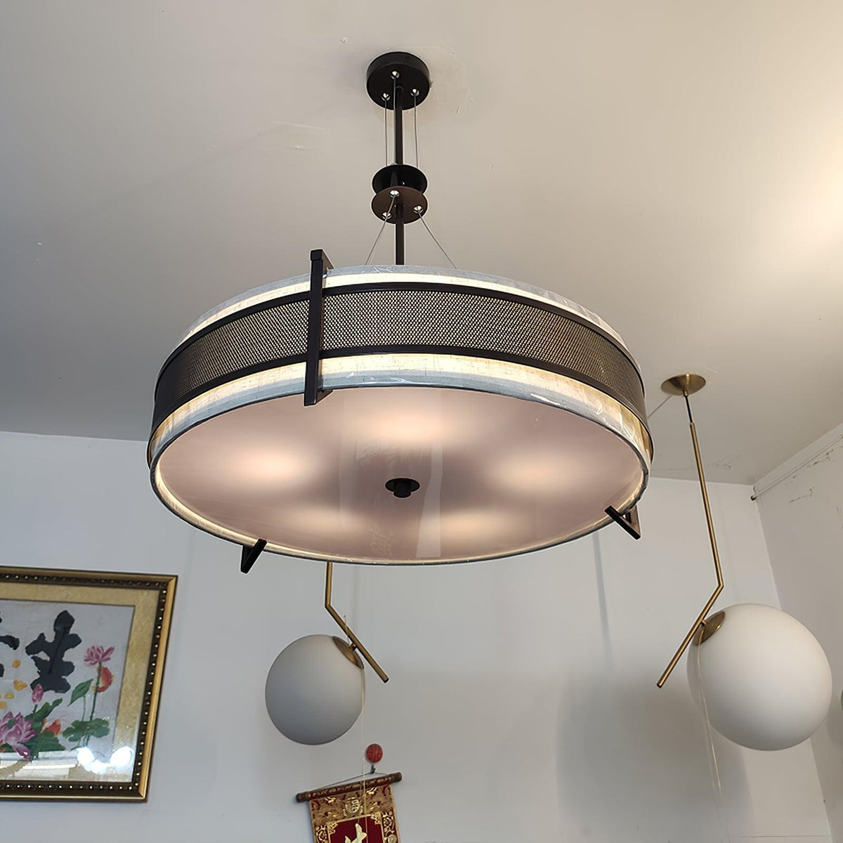 Rivanora Kronleuchter Pedesina Schwarz Mesh LED