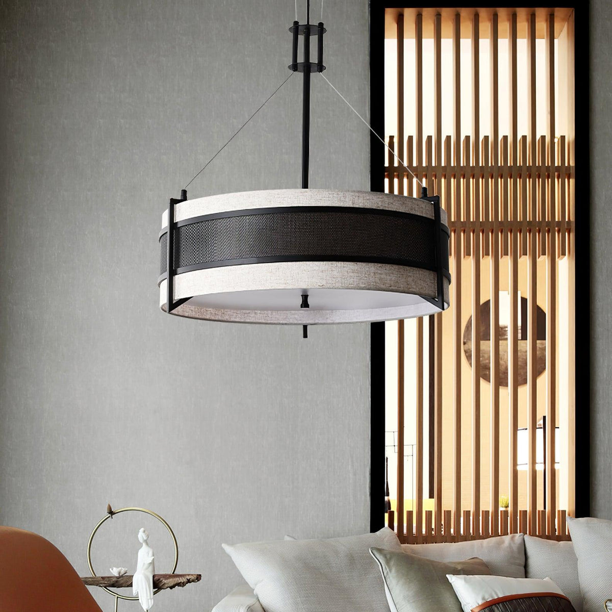 Rivanora Kronleuchter Pedesina Schwarz Mesh LED