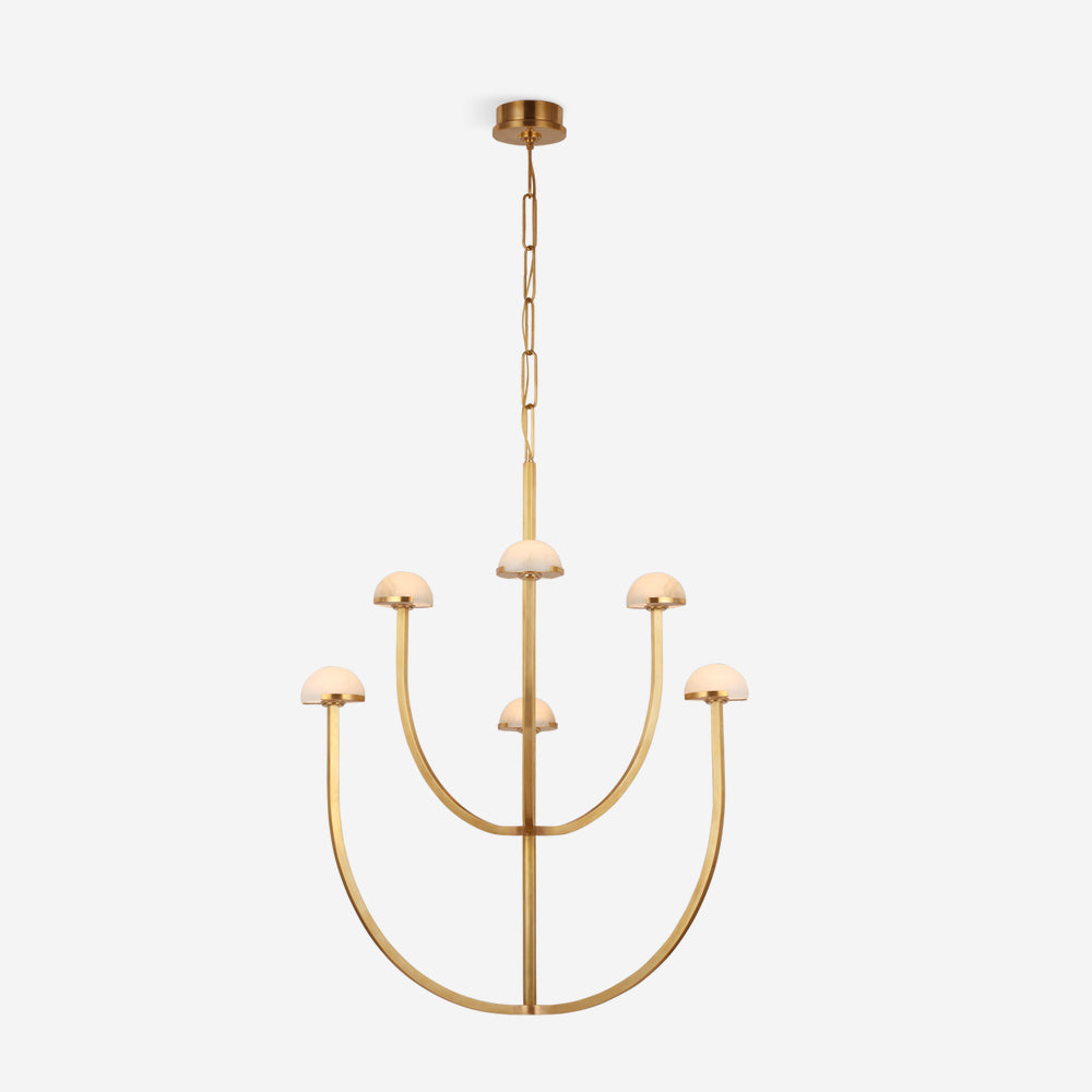 Pedra Kronleuchter Alabaster minimalistische Bogengeometrie