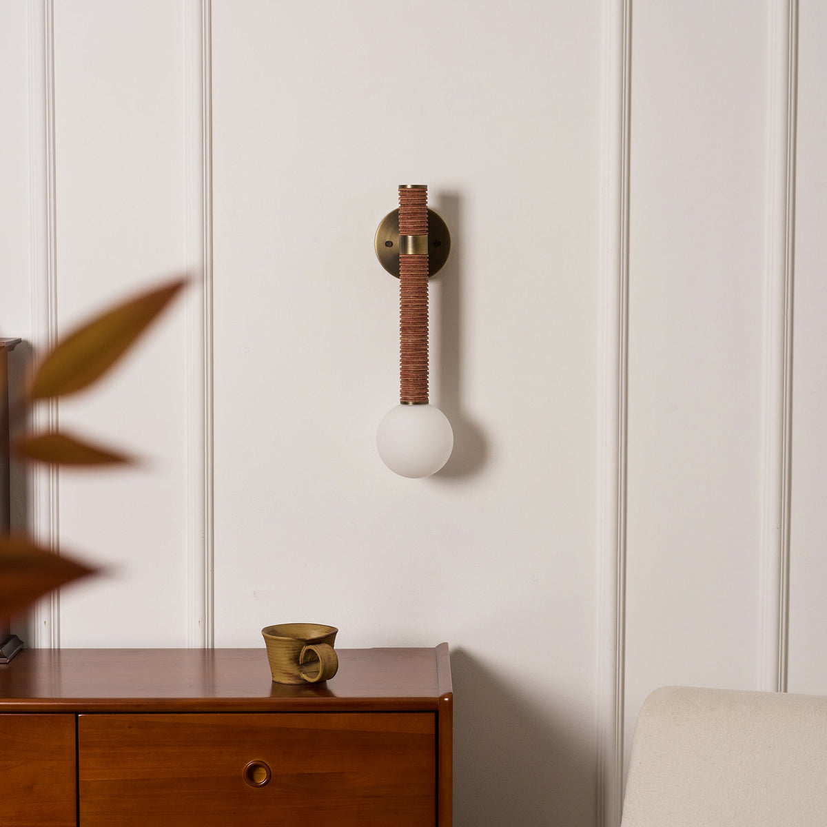 Cordelia Wandleuchte Antique Brass & Braun