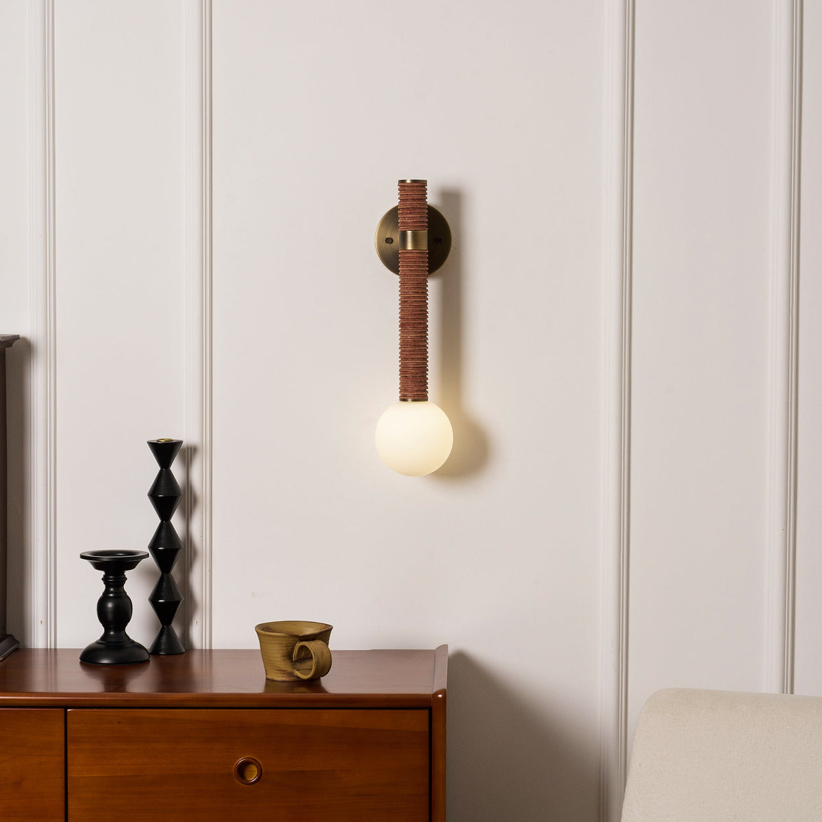 Cordelia Wandleuchte Antique Brass & Braun
