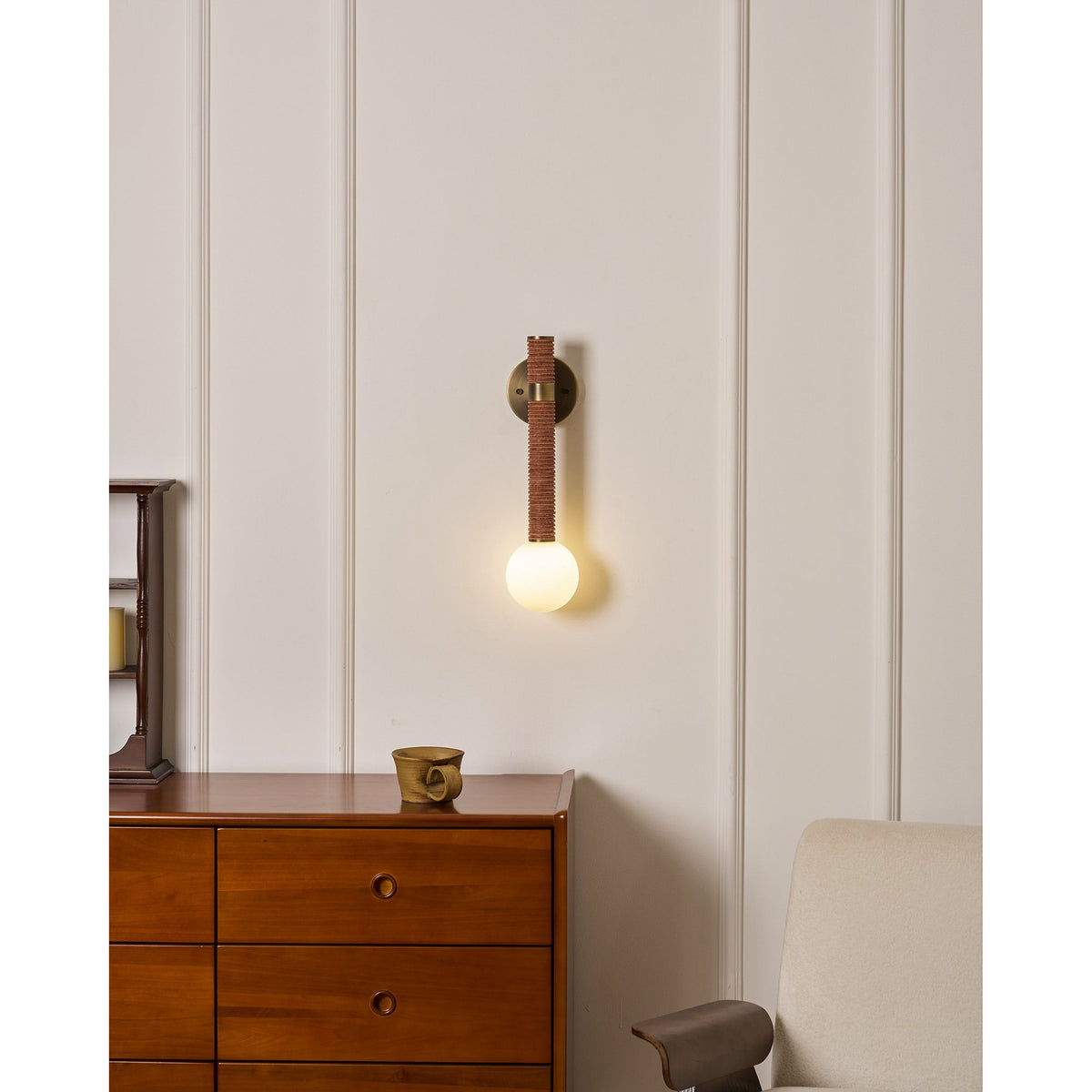 Cordelia Wandleuchte Antique Brass & Braun