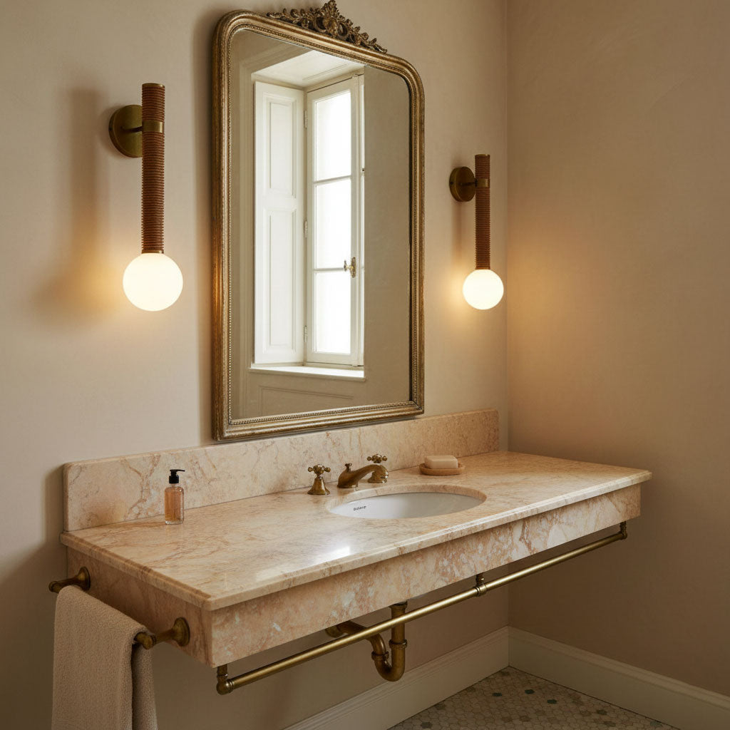 Cordelia Wandleuchte Antique Brass & Braun