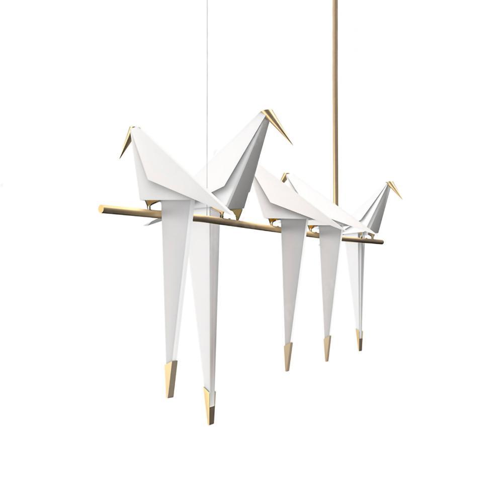 Lunuian Kronleuchter Kronleuchte Papier Crane Bird Skulpturale LED