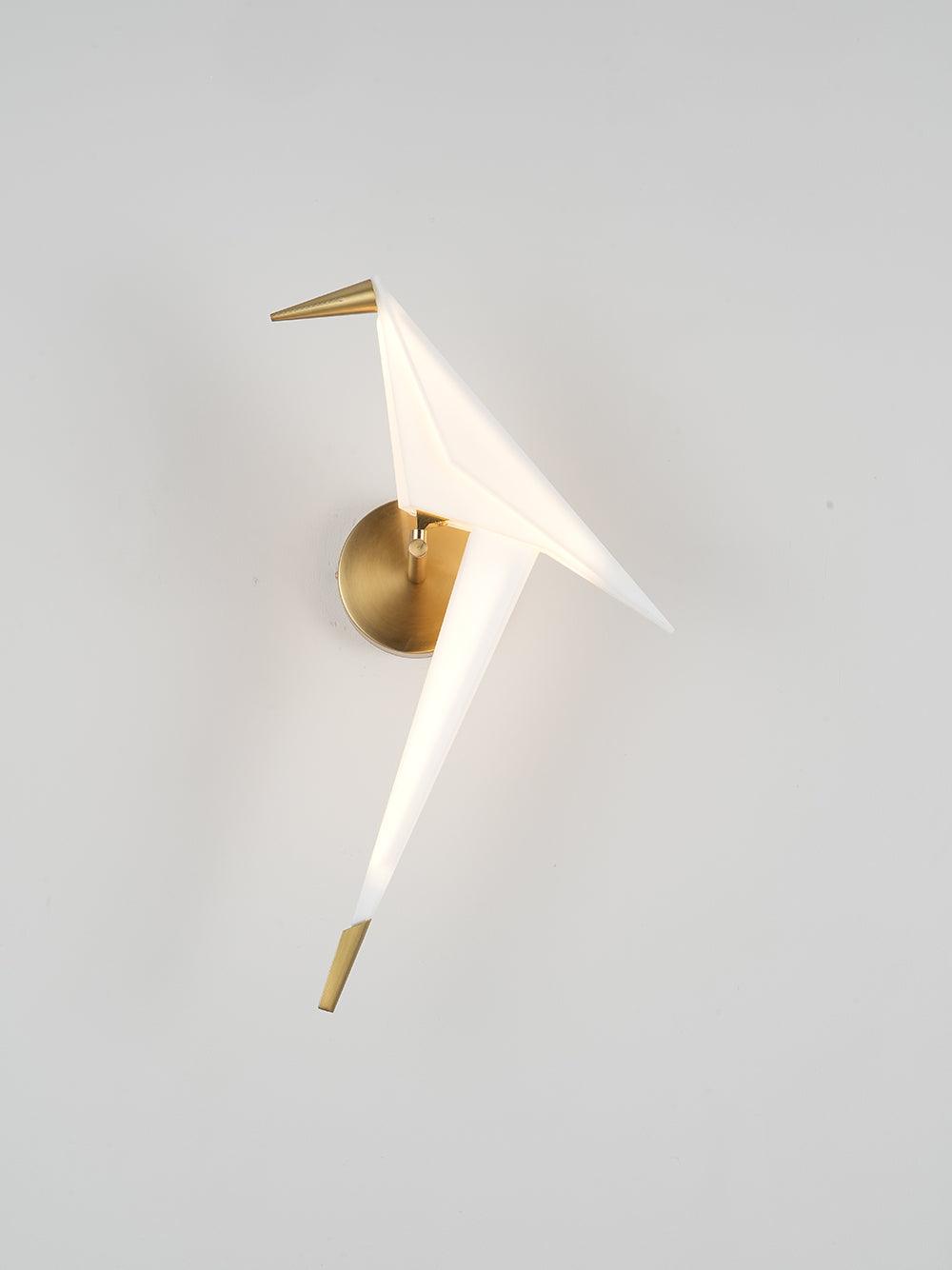 Eovela zeitgenössische Wandleuchte aus Papier in Kranenform