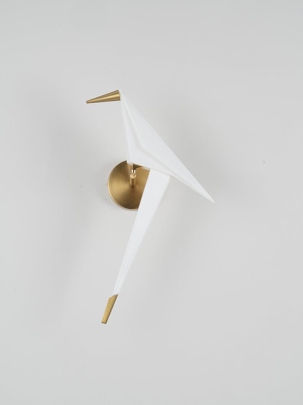Eovela zeitgenössische Wandleuchte aus Papier in Kranenform