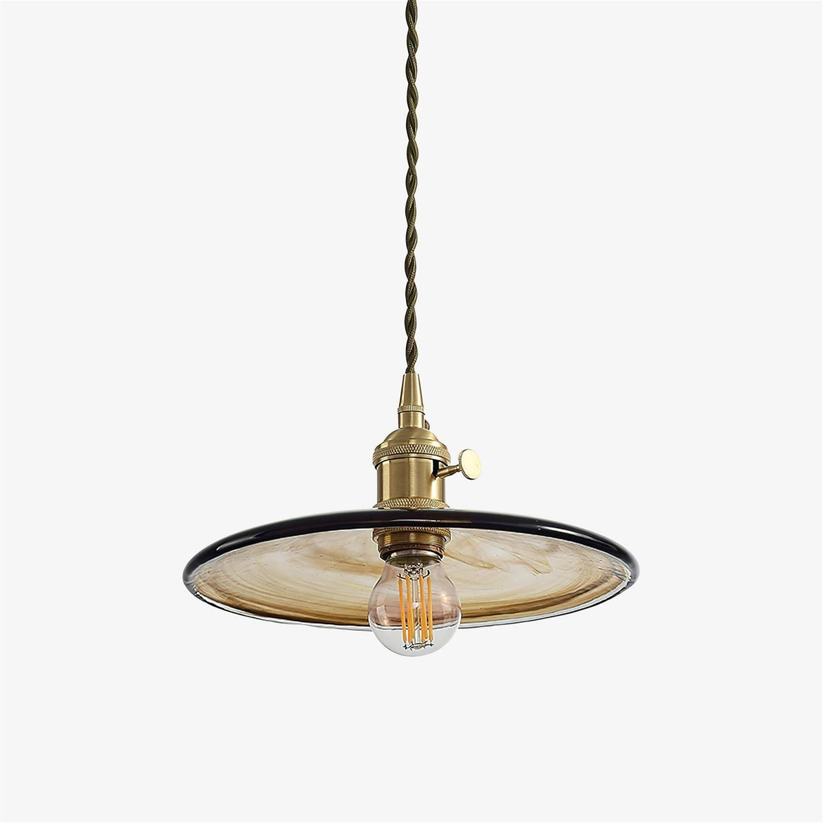 Sage Vintage-Glas-Pendelleuchte in Braun