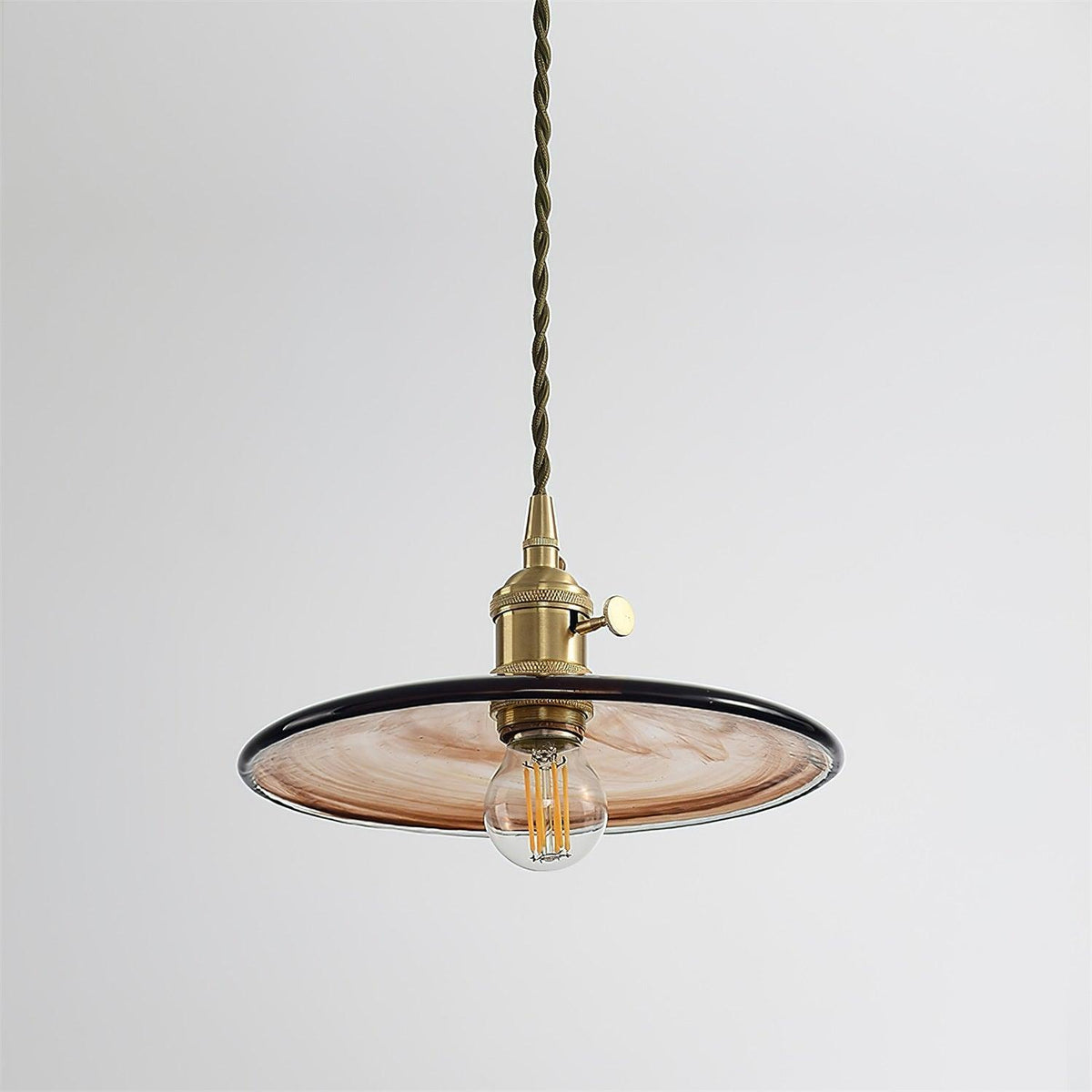 Sage Vintage-Glas-Pendelleuchte in Braun