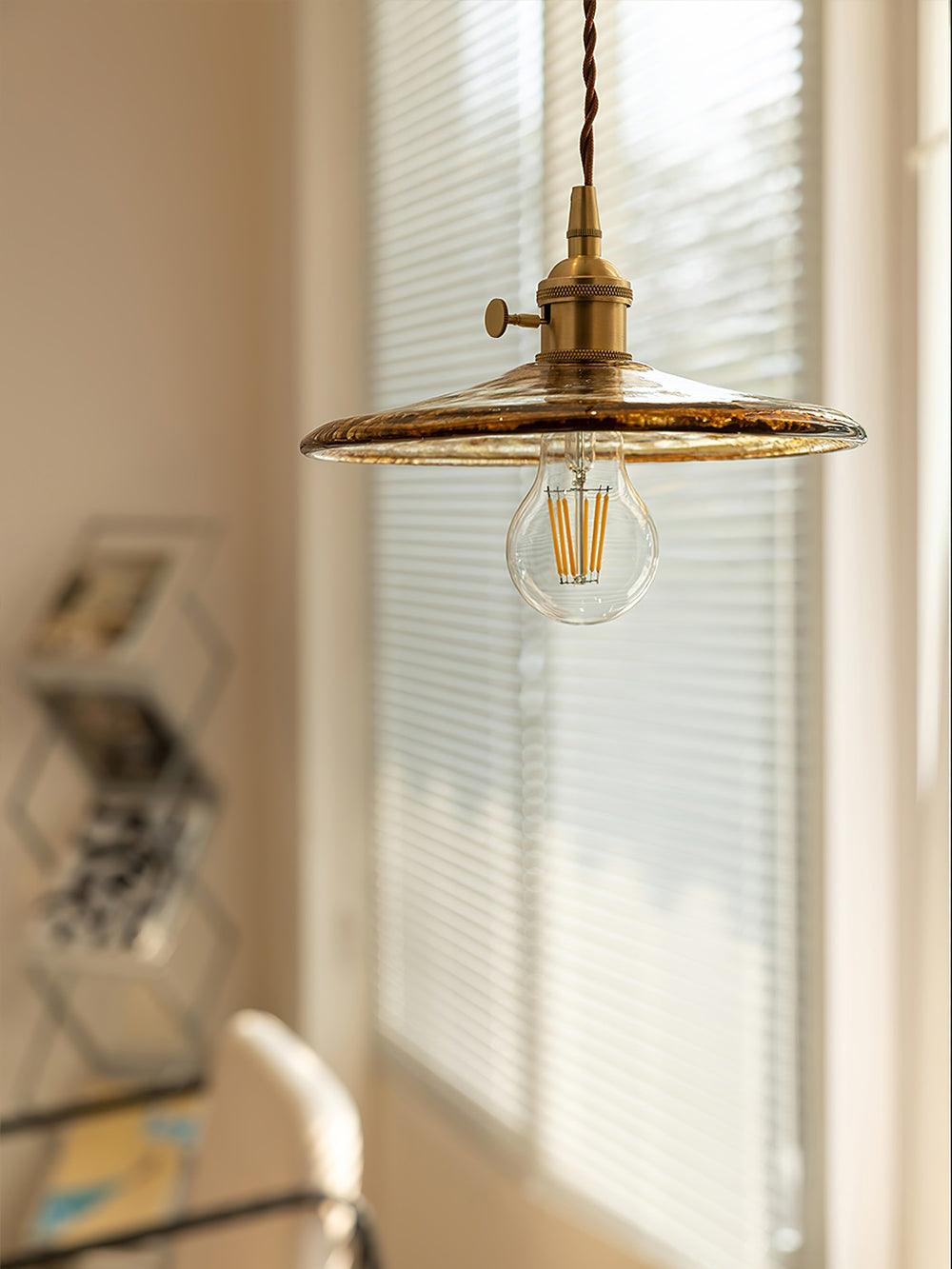 Sage Vintage-Glas-Pendelleuchte in Braun