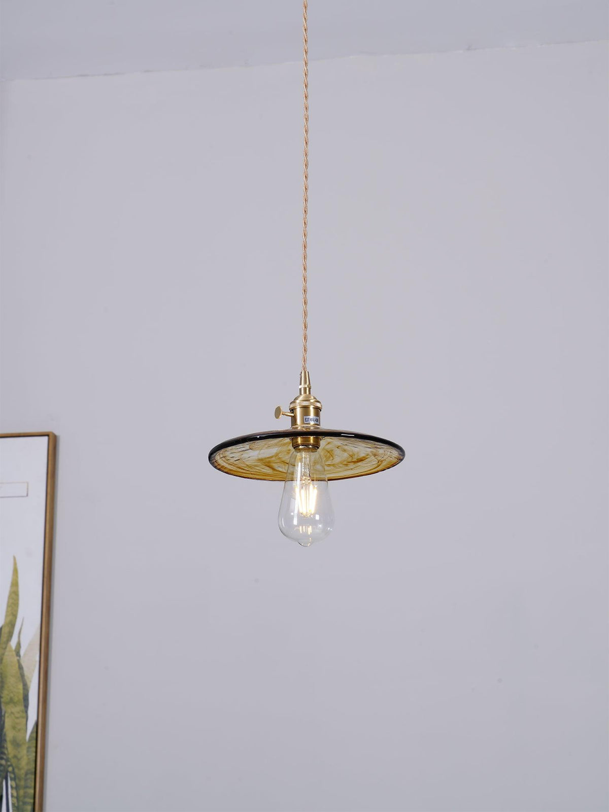 Sage Vintage-Glas-Pendelleuchte in Braun