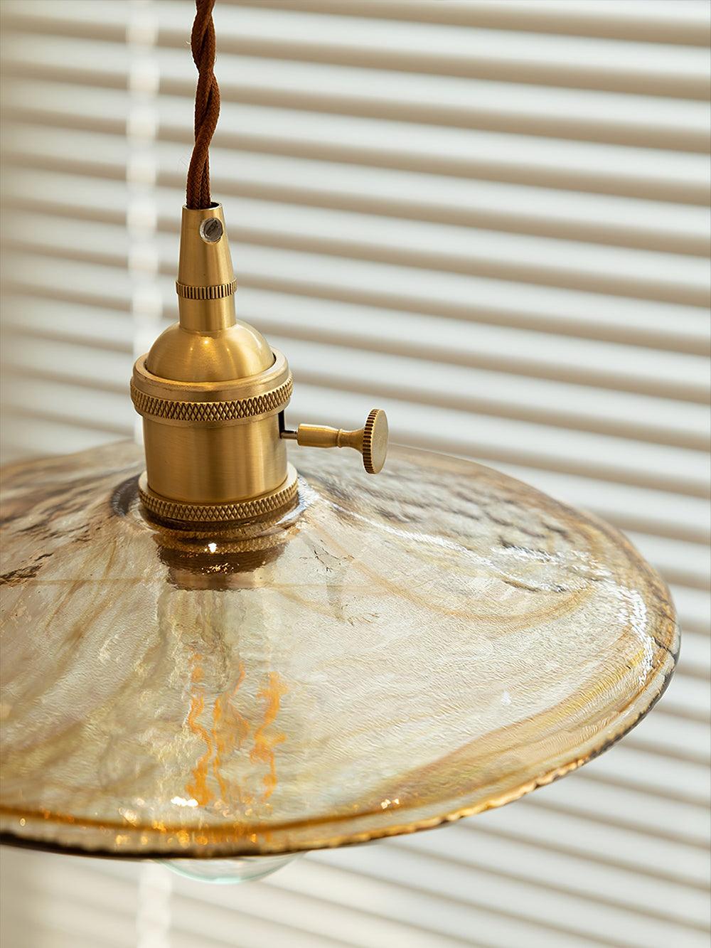 Sage Vintage-Glas-Pendelleuchte in Braun