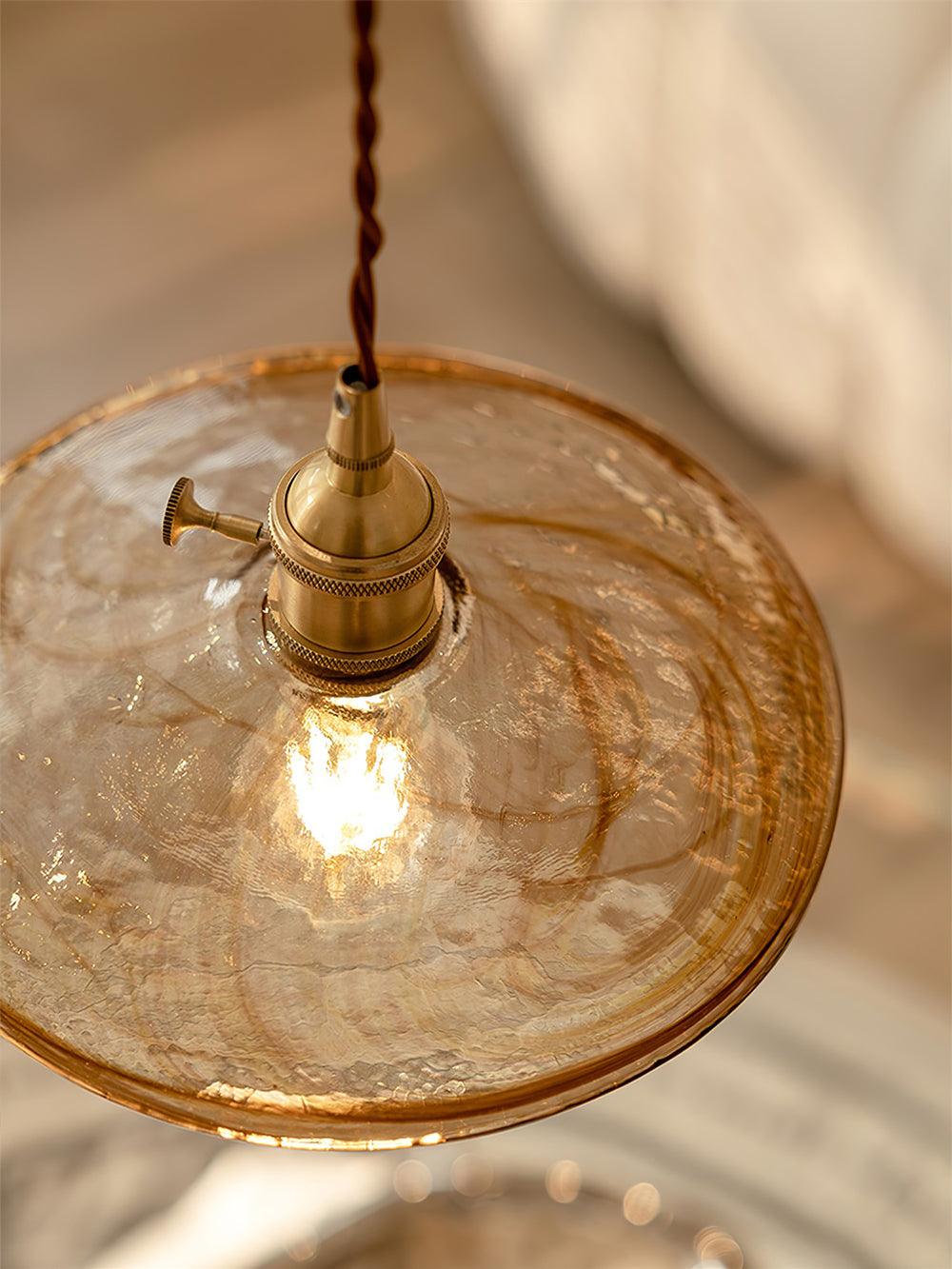 Sage Vintage-Glas-Pendelleuchte in Braun