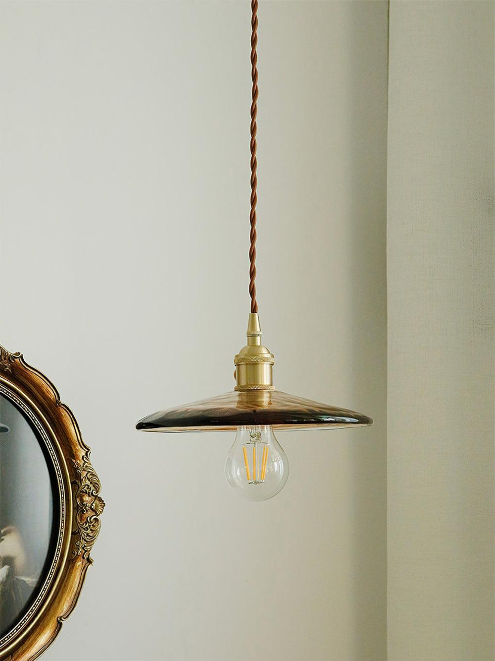 Sage Vintage-Glas-Pendelleuchte in Braun