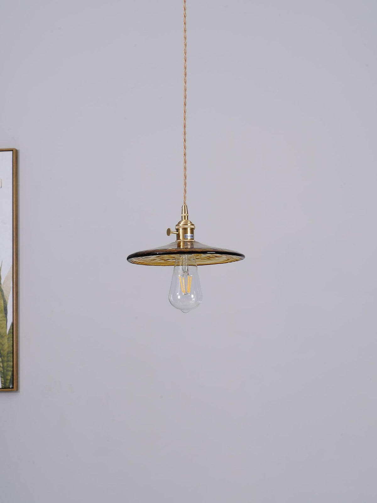 Sage Vintage-Glas-Pendelleuchte in Braun