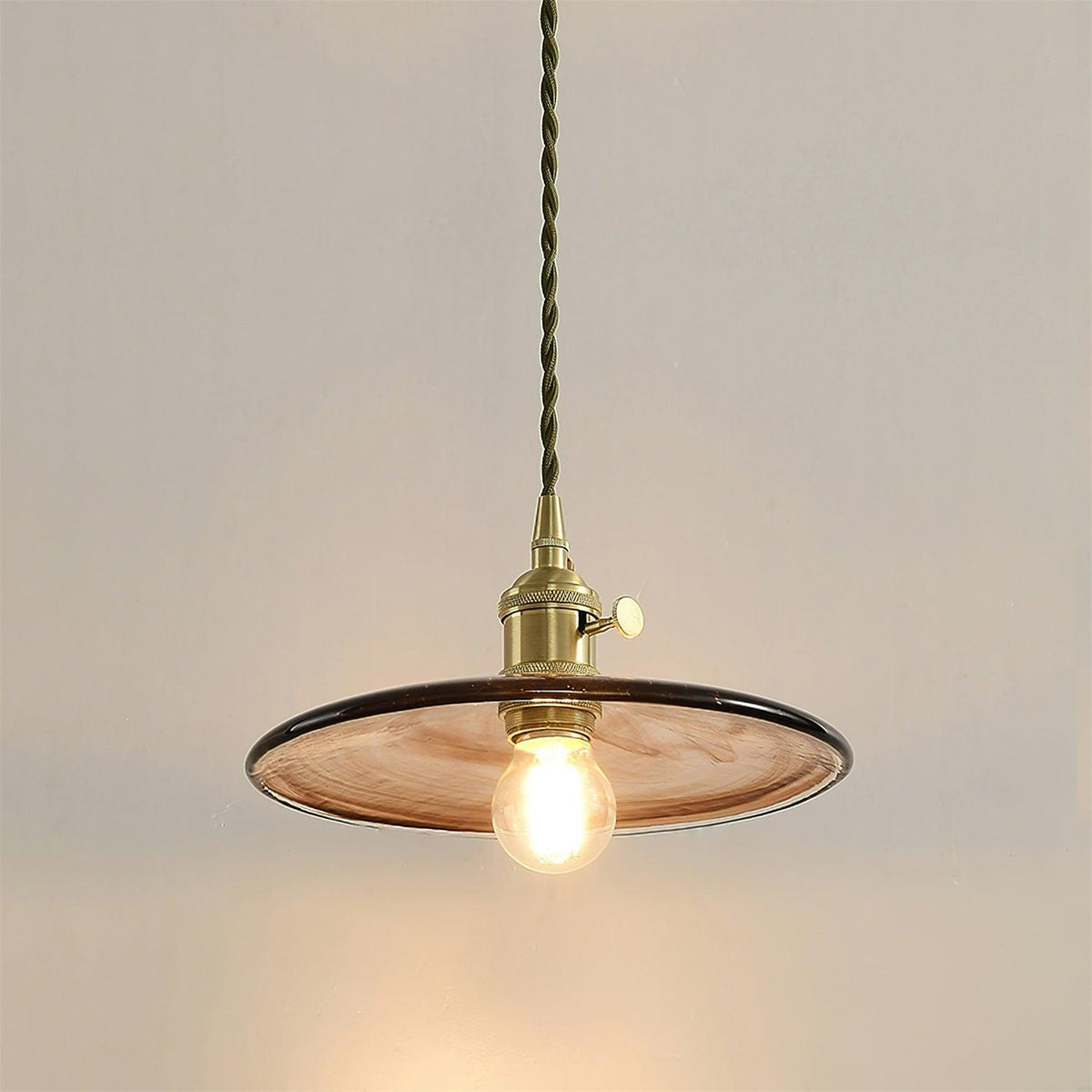 Sage Vintage-Glas-Pendelleuchte in Braun