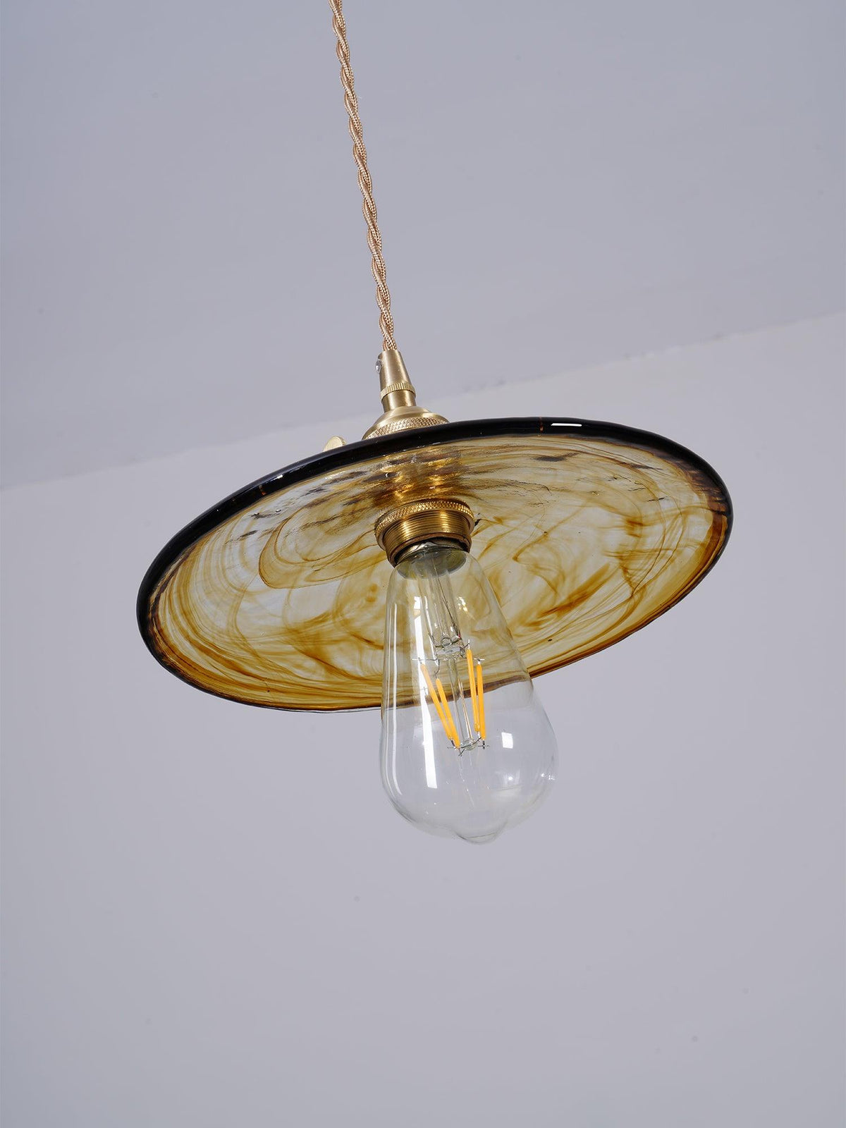 Sage Vintage-Glas-Pendelleuchte in Braun