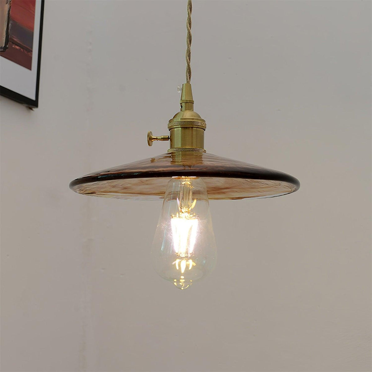 Sage Vintage-Glas-Pendelleuchte in Braun