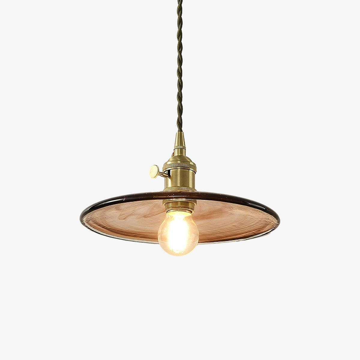 Sage Vintage-Glas-Pendelleuchte in Braun