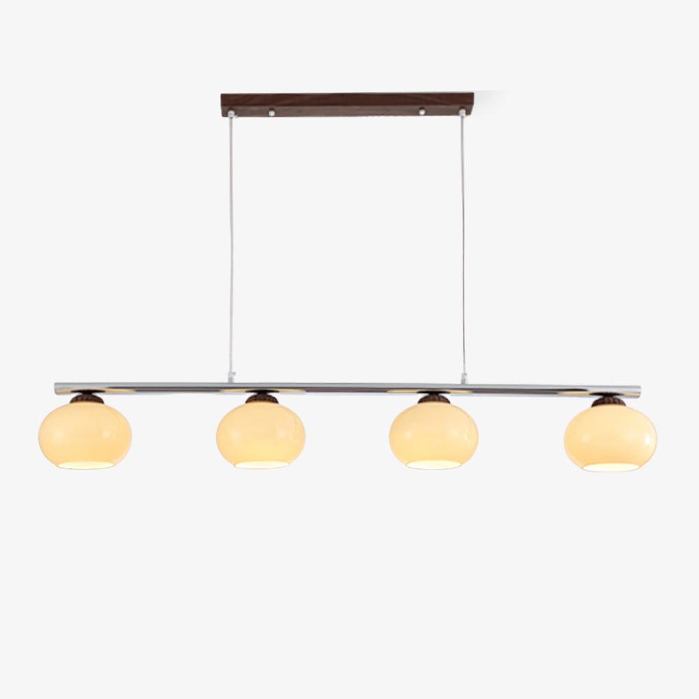 Eixu Kronleuchter linearer Lampenschirm aus Glas in Persimmon