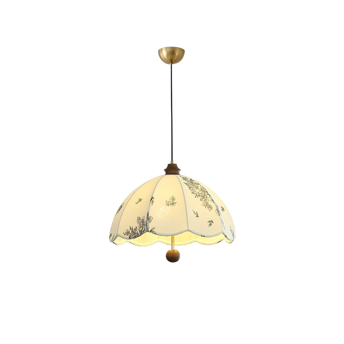 Vevenir Petal Whisper Pendelleuchte aus Holz und Stoff