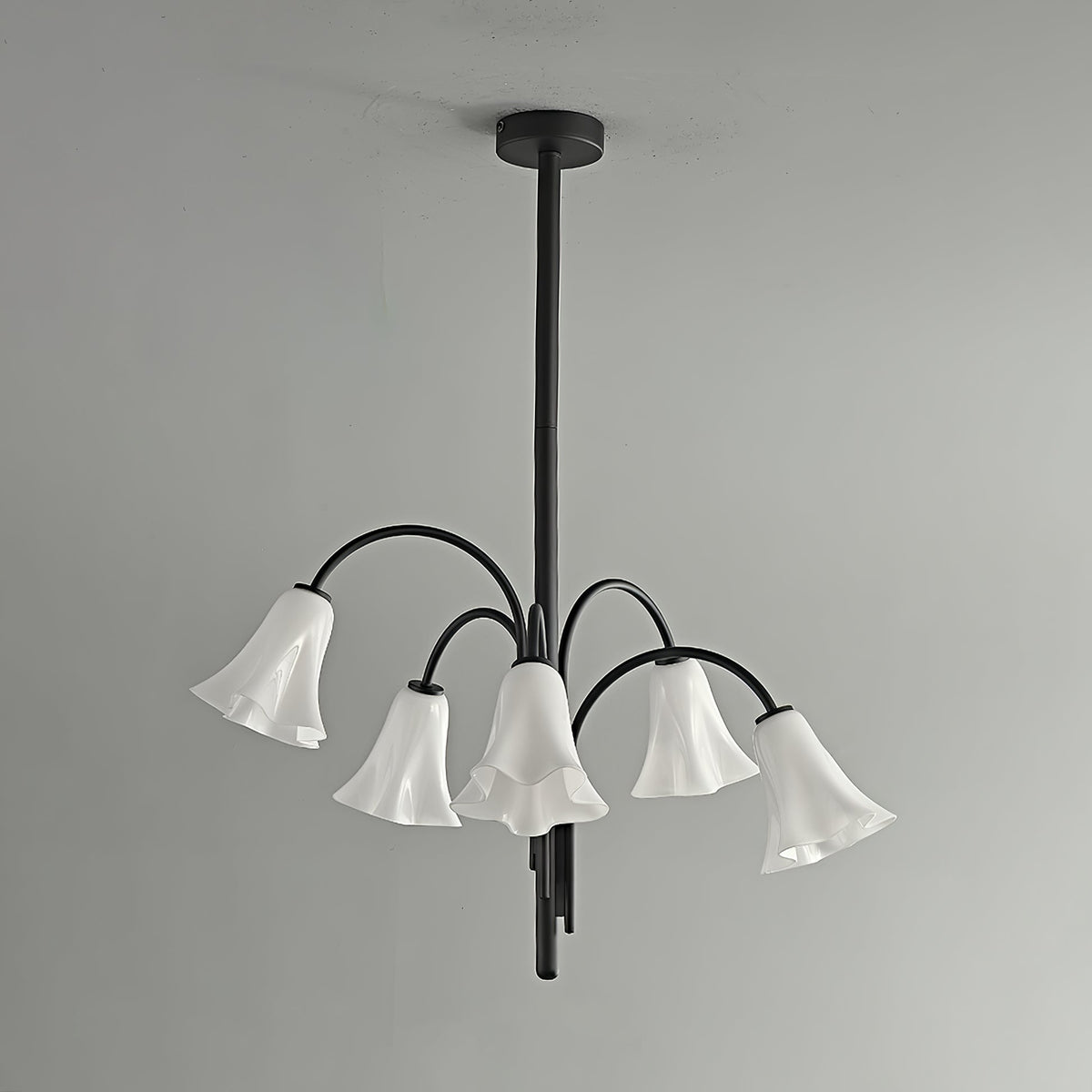 Lioreriel Kronleuchter Blossom Petal aus Glas mit geschwungenen Armen