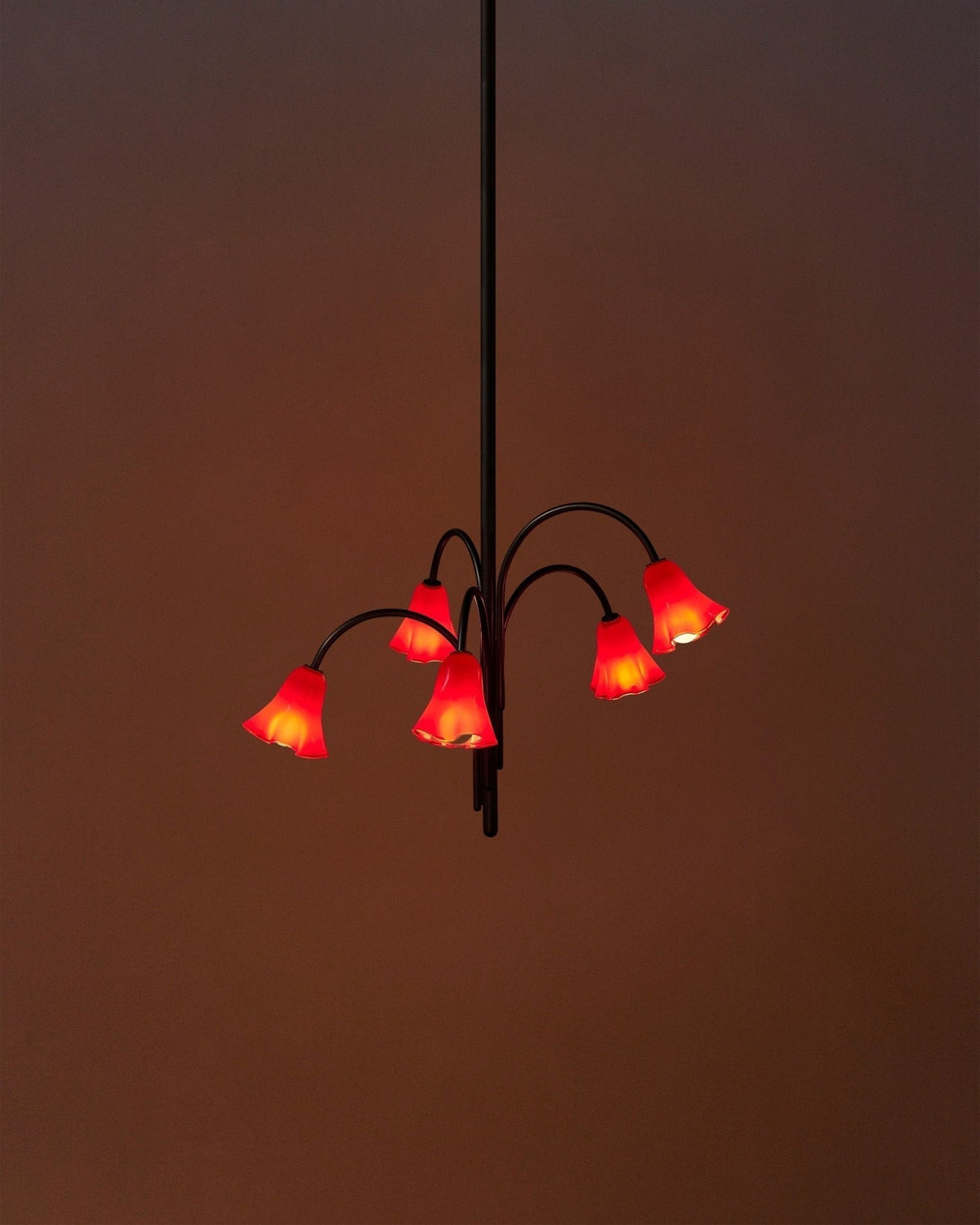 Lioreriel Kronleuchter Blossom Petal aus Glas mit geschwungenen Armen