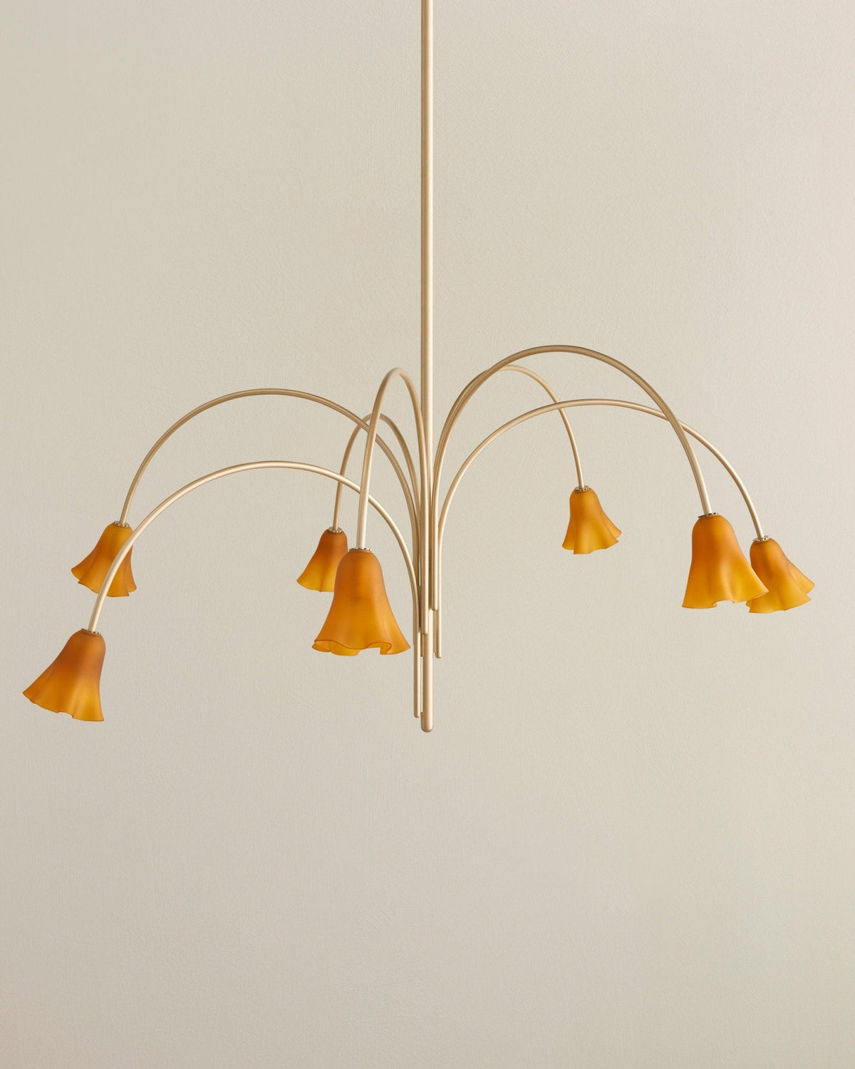Lioreriel Kronleuchter Blossom Petal aus Glas mit geschwungenen Armen