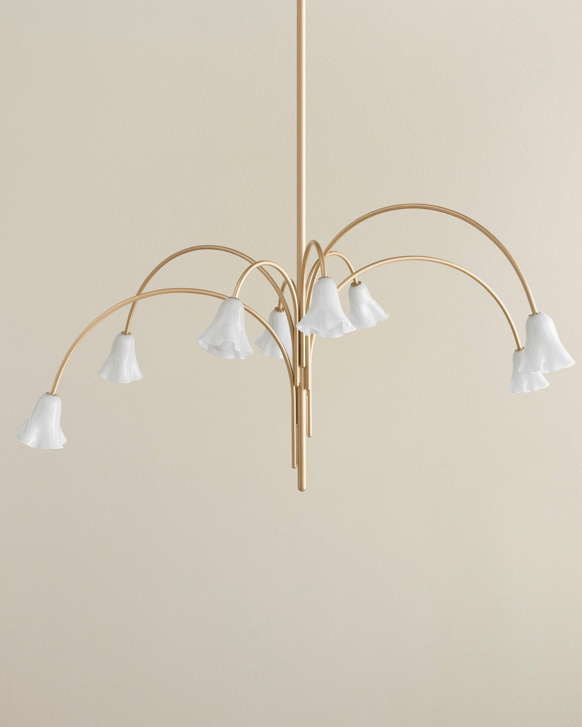 Lioreriel Kronleuchter Blossom Petal aus Glas mit geschwungenen Armen