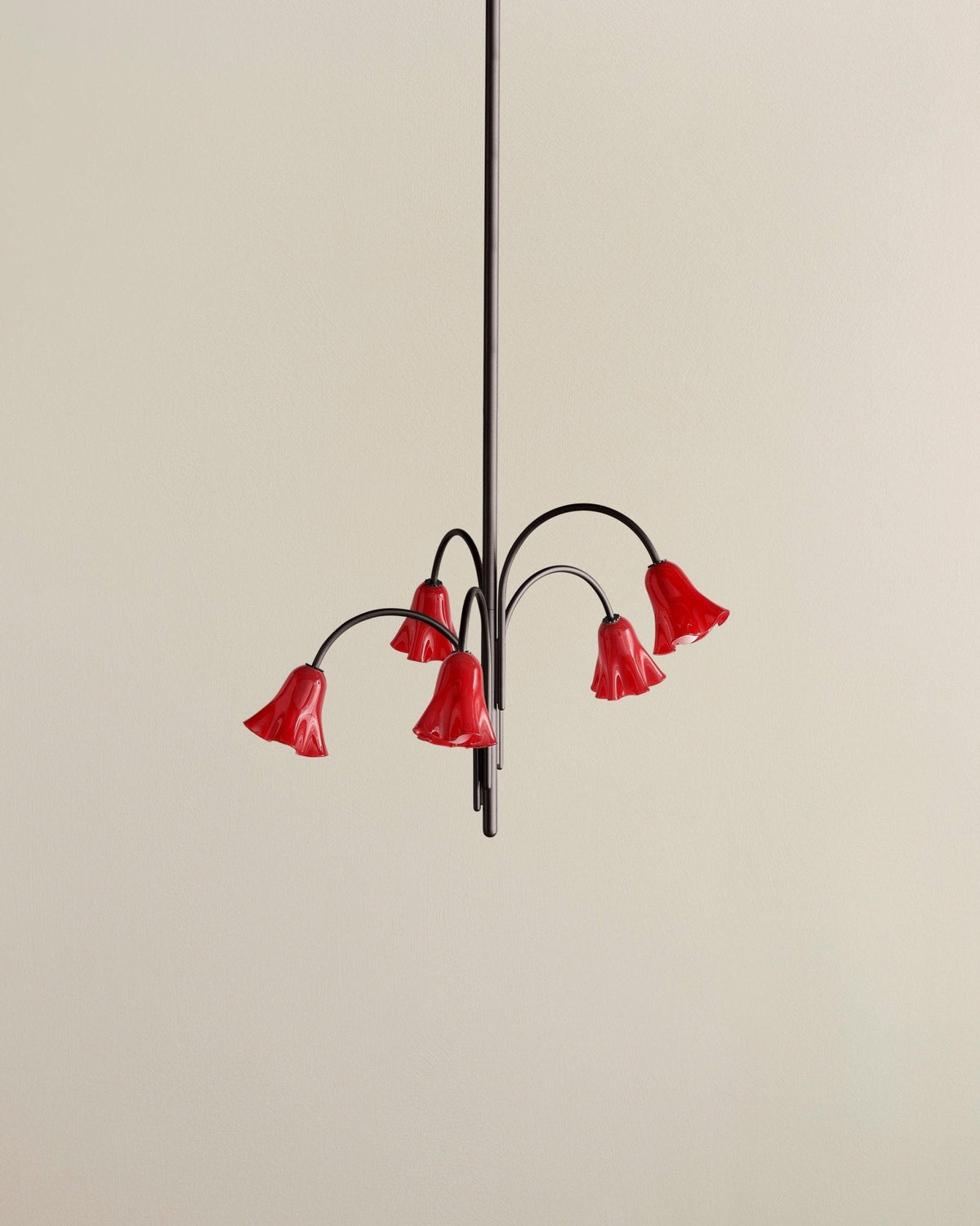 Lioreriel Kronleuchter Blossom Petal aus Glas mit geschwungenen Armen