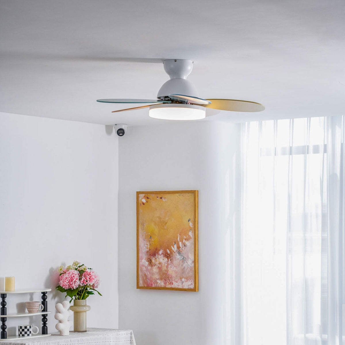 Eireise bunte Glas-Kinder-Deckenventilator mit Beleuchtung