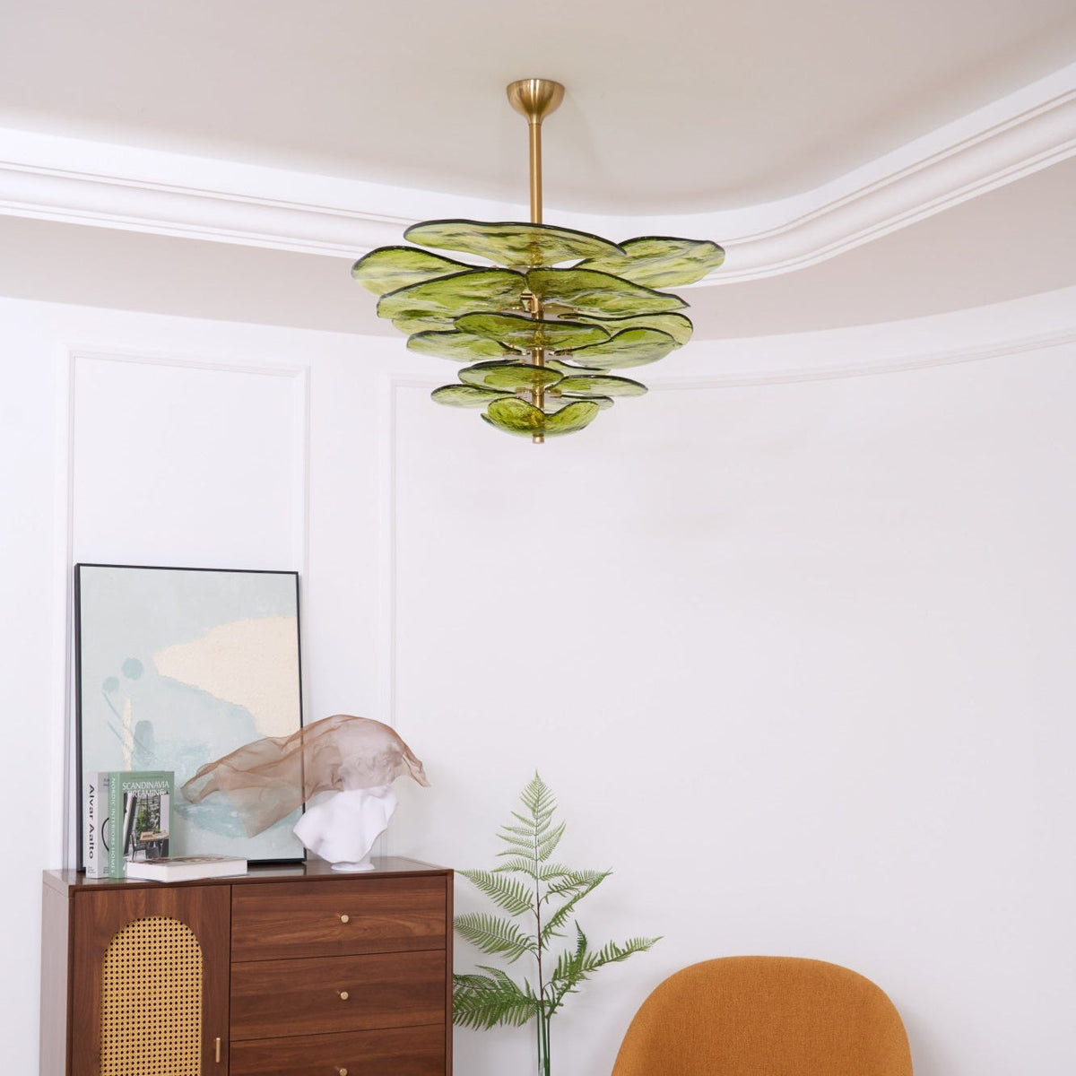 Crivs Kronleuchter Gold Murano-Glas-Blüten-Lagen Luxus