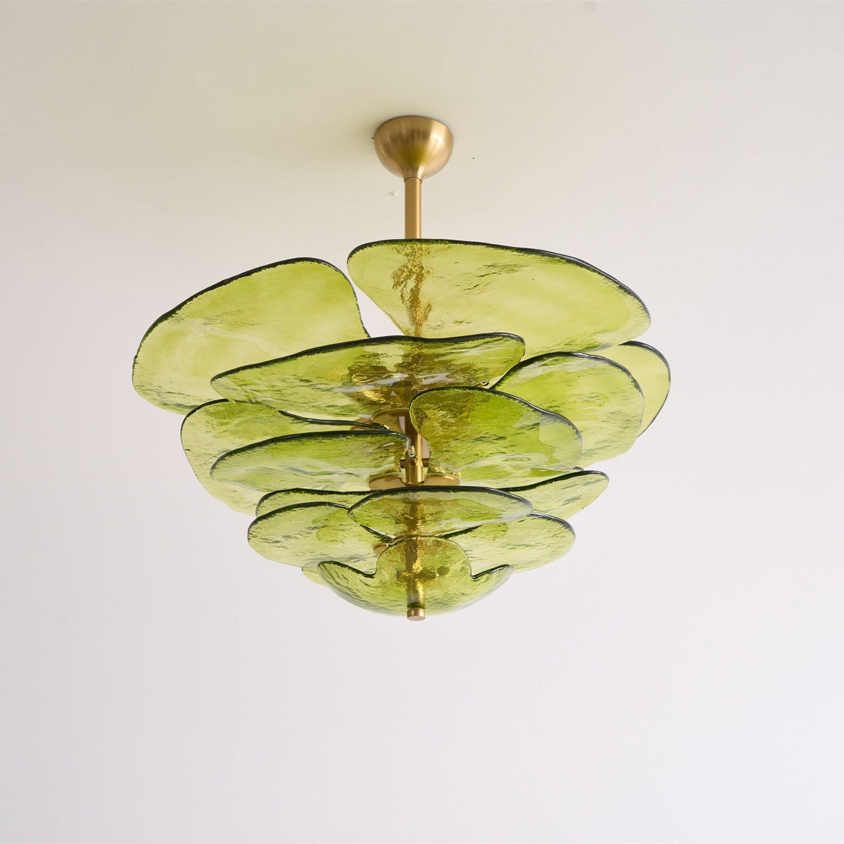 Crivs Kronleuchter Gold Murano-Glas-Blüten-Lagen Luxus