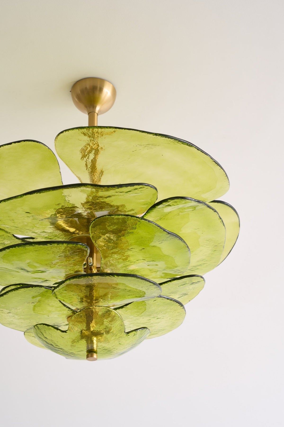 Crivs Kronleuchter Gold Murano-Glas-Blüten-Lagen Luxus