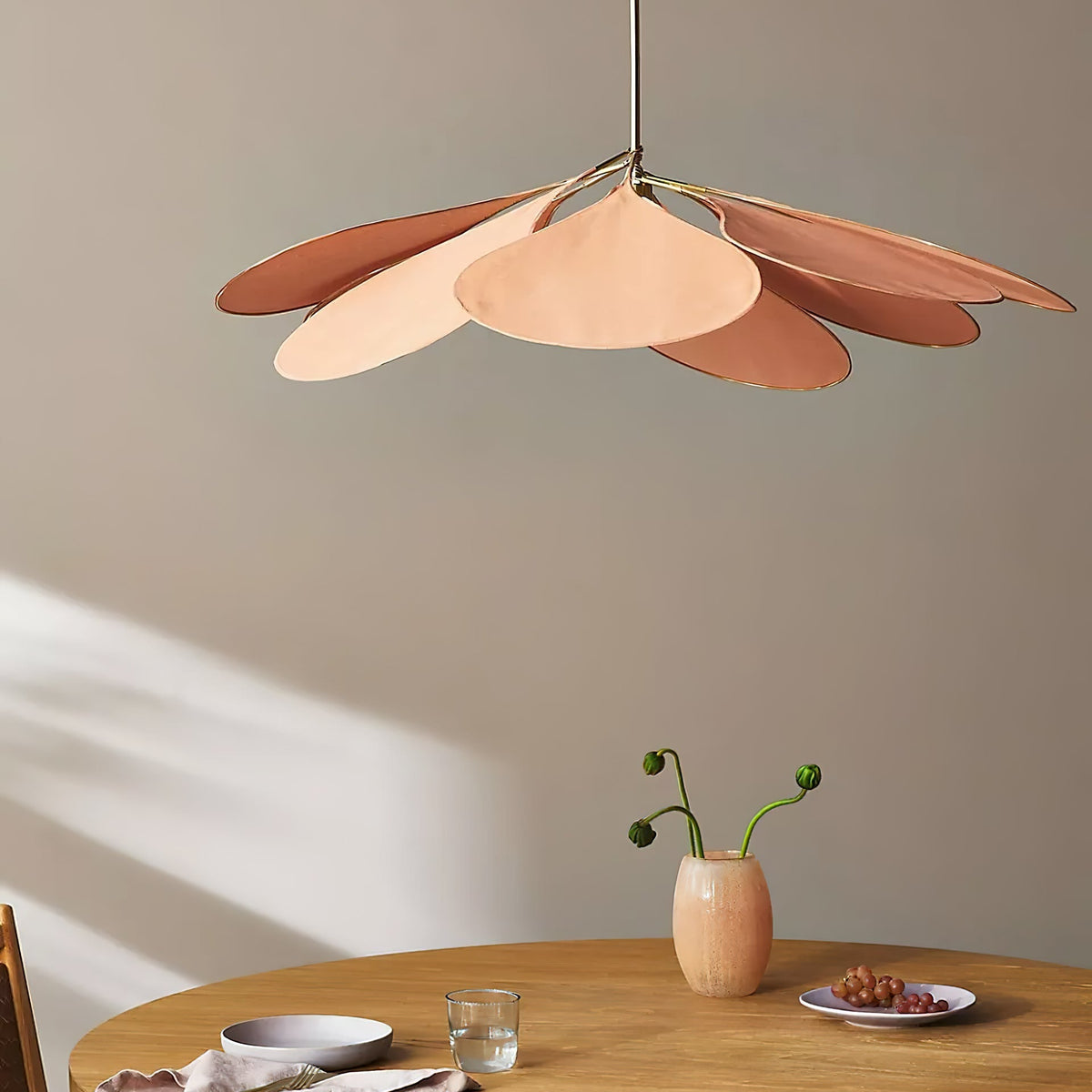 Sothyn Stoff-Pendelleuchte mit floraler Musterung
