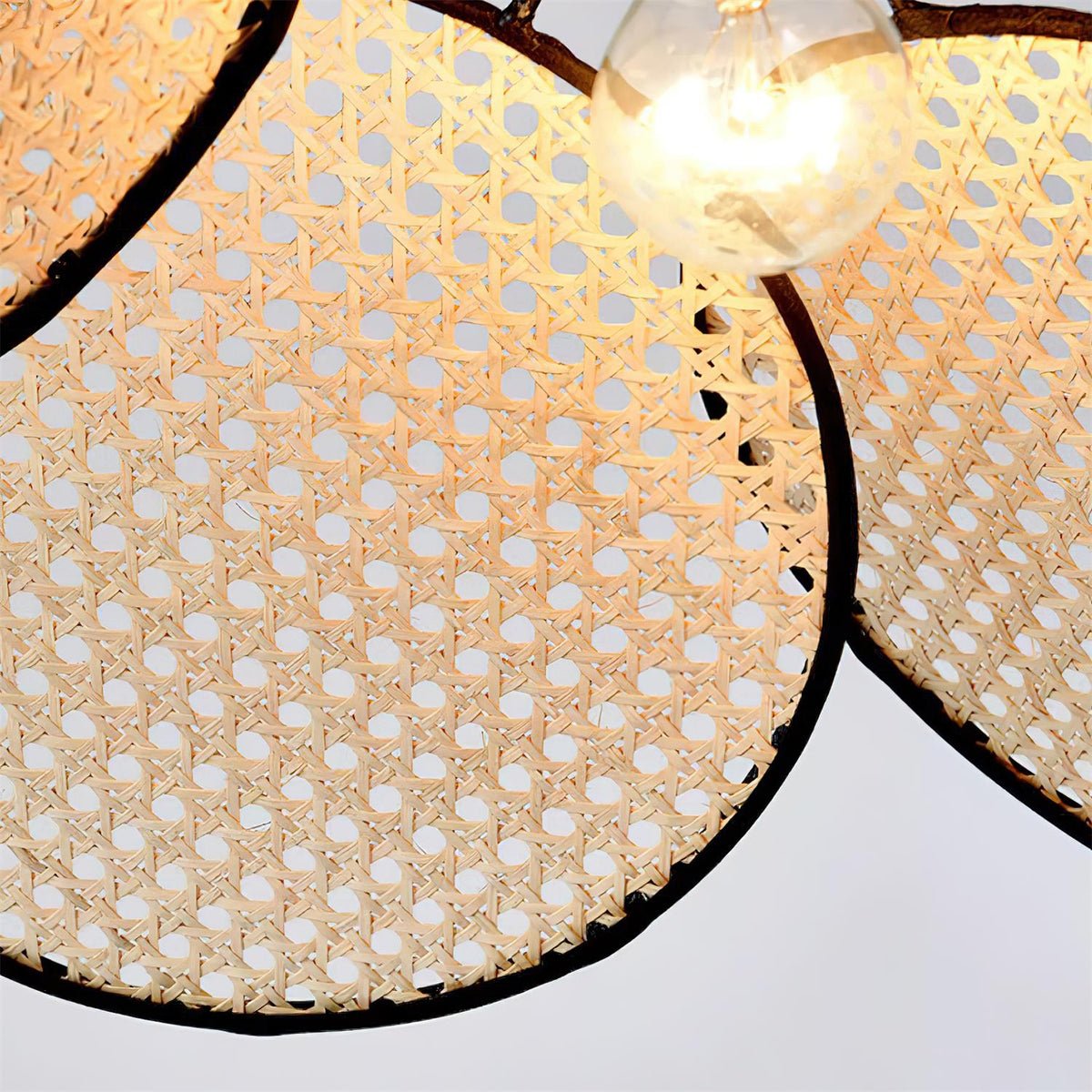 Vemarora Premium Elegance Petals Rattan-Stoff-Pendelleuchte