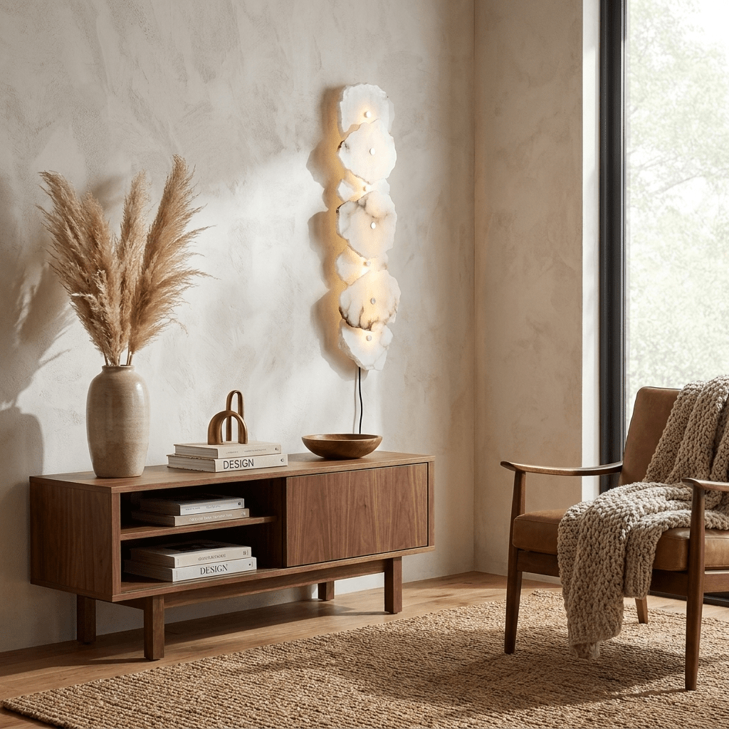 Nivarelia Alabaster Wandleuchte mit Stecker